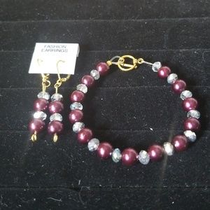 Dark purple pearl and sparkle set